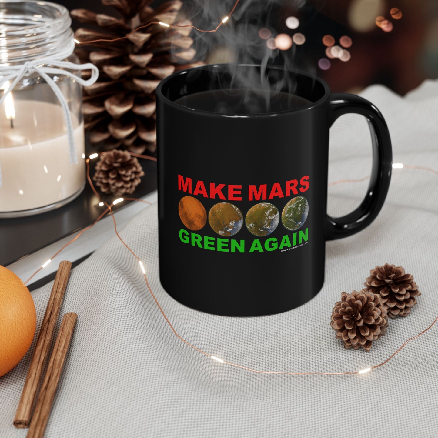 🔴 Make Mars Green Again 11oz Black Mug