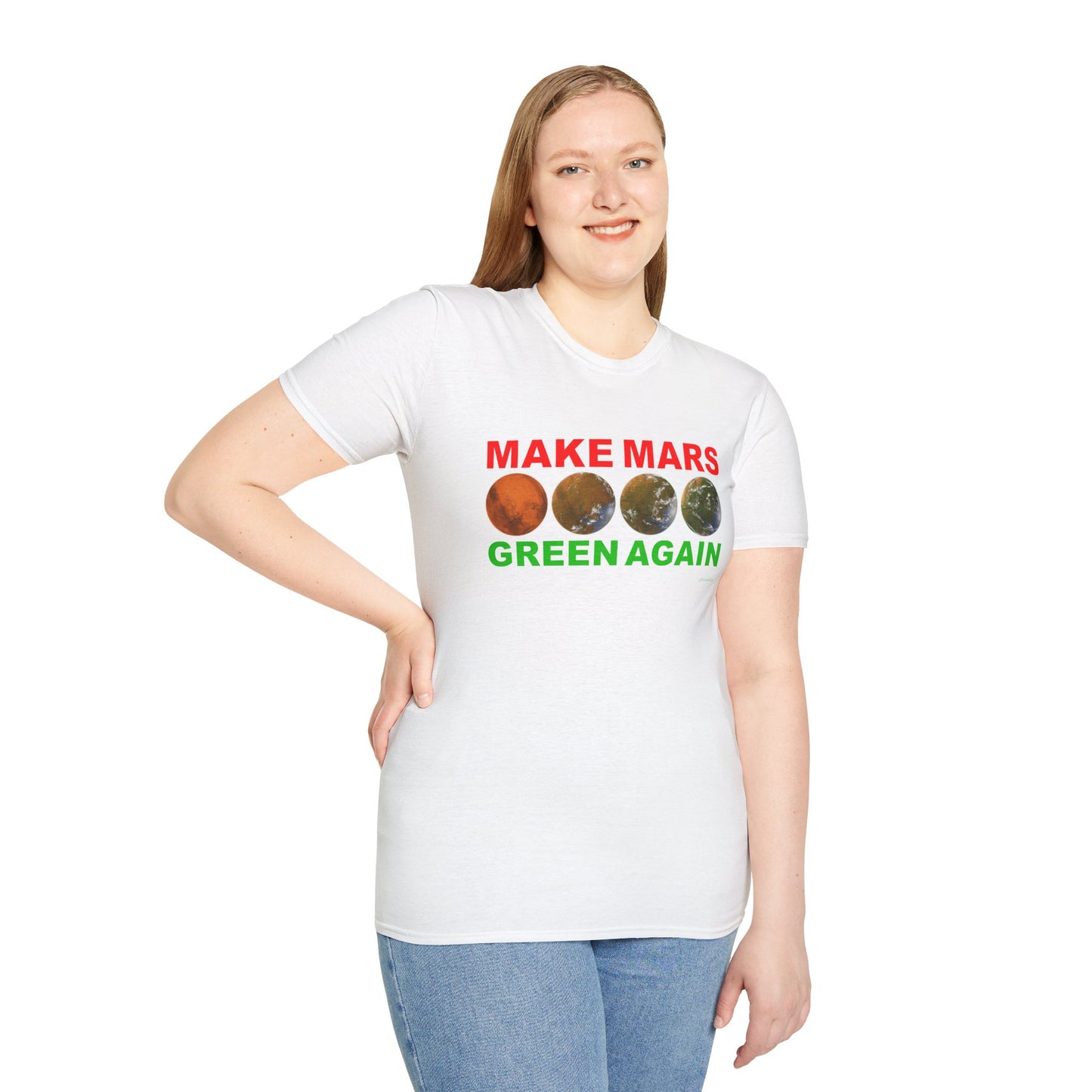 🔴 MAKE MARS GREEN AGAIN Unisex Softstyle T-Shirt