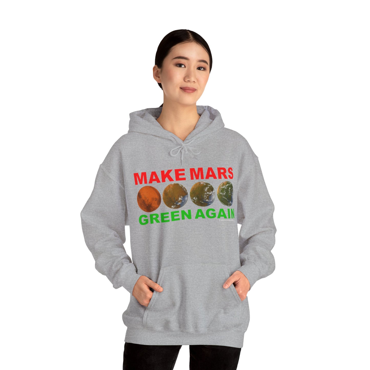 🔴 MAKE MARS GREEN AGAIN Unisex Heavy Blend™ Hoodie Sweatshirt