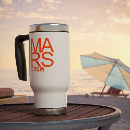 🔴 MARS CREW Thermal Travel Mug with Handle, 14oz