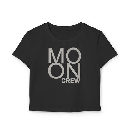 🌘 Moon Crew Women's Baby Tee - Stylish Casual T-Shirt for Dreamers