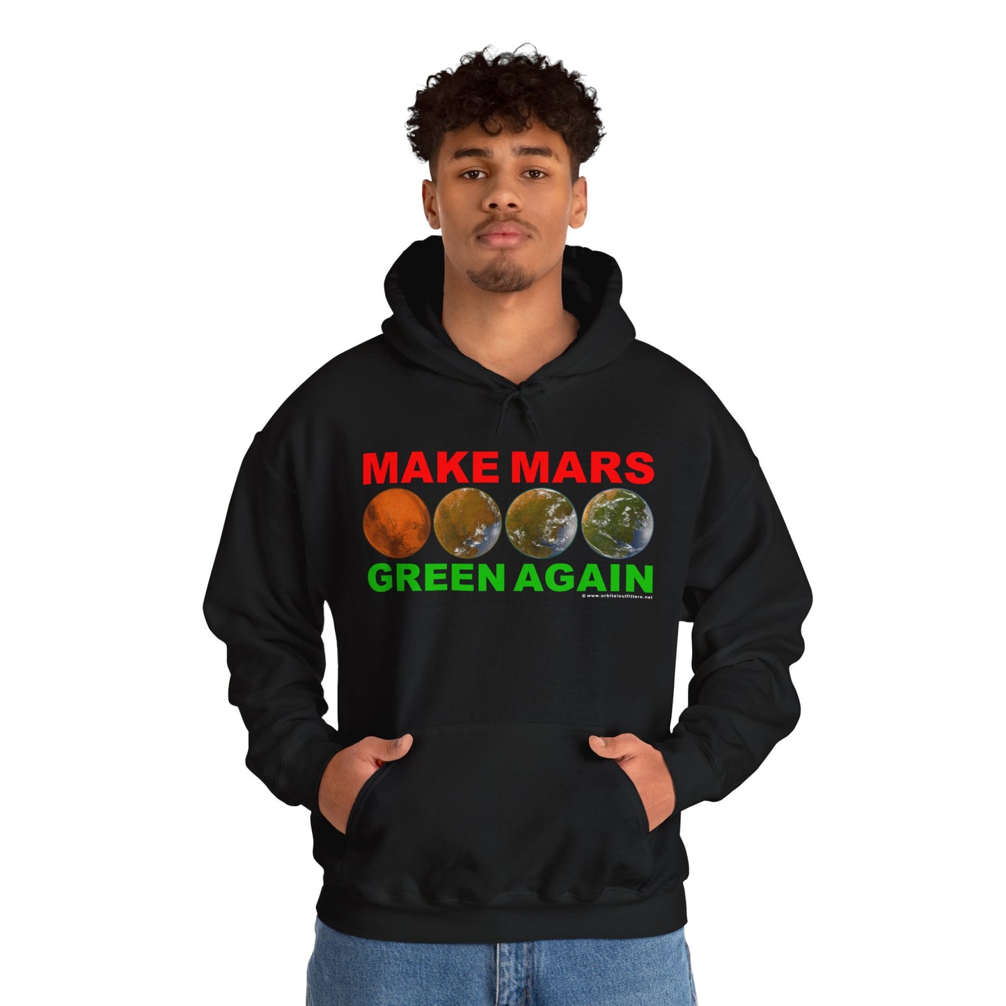 🔴 MAKE MARS GREEN AGAIN Unisex Heavy Blend™ Hoodie Sweatshirt